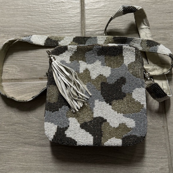 Moyna Handbags - Moyna Camouflage Beaded Crossbody Bag